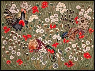 Vente aux enchères :  tapisserie Trois Samouraï