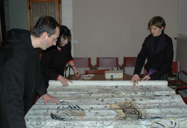 Travail d'inventaire des cartons, à En Calcat