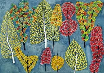 Bouleaux et érables en automne *