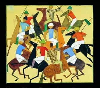 Joueurs de polo en mélée*