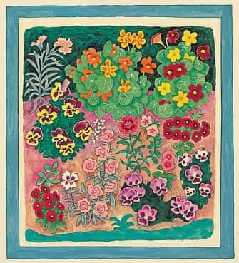 Parterre de fleurs aux capucines