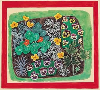 Parterre de fleurs aux pensées