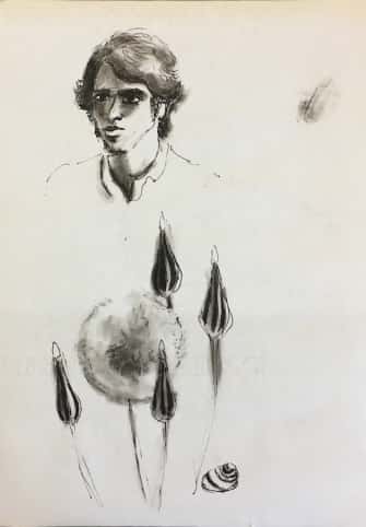 Portait de jeune homme, étude de pissenlit